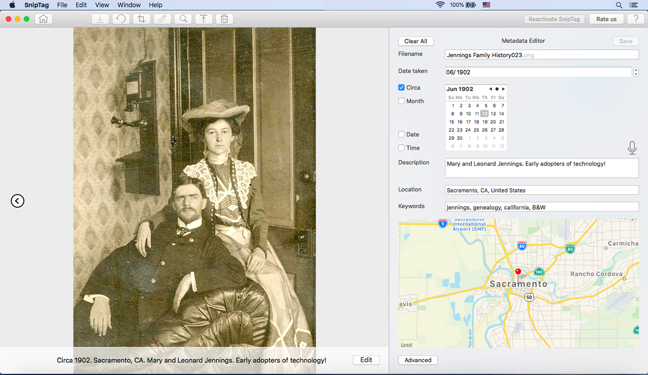 How to scan photos and add metadata